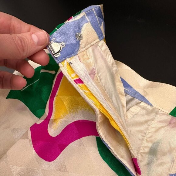 Vintage Skirt 1980s Umi Collections Anne Crimmins Tropical Flowers Pleated Retro - Picture 5 of 10